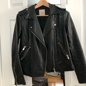 Mango black Faux Leather Jacket